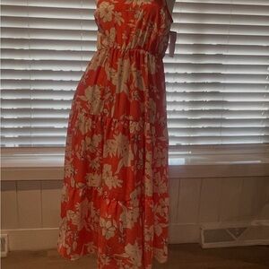 Floral Orange Maxi Dress